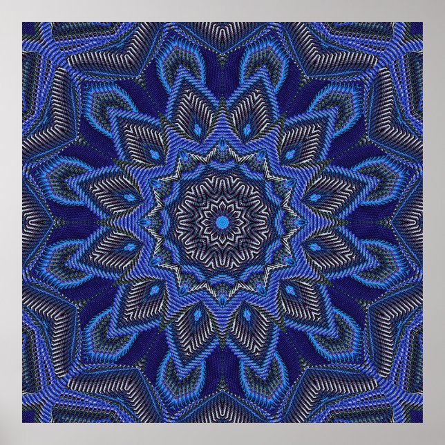 Affiches Étoile rayonnante bleu clair (Devant)