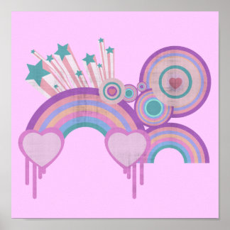 Affiches Étoiles et spirales urbaines arc-en-ciel