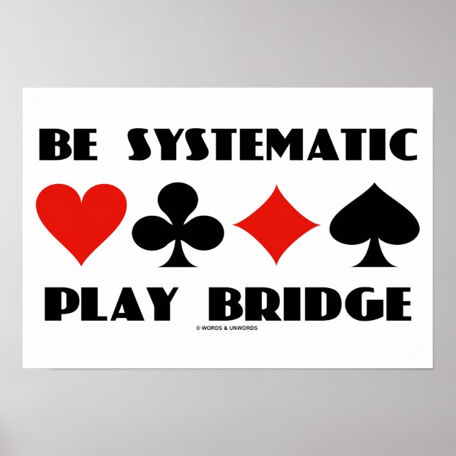 Affiches Être Systématique Play Bridge (Quatre Costumes Car (Devant)