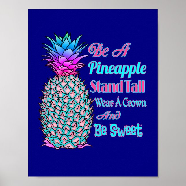 Affiches Être un pied d'ananas grand porter une couronne So (Devant)