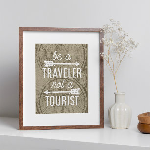 Affiches Être un voyageur pas une typographie touristique I