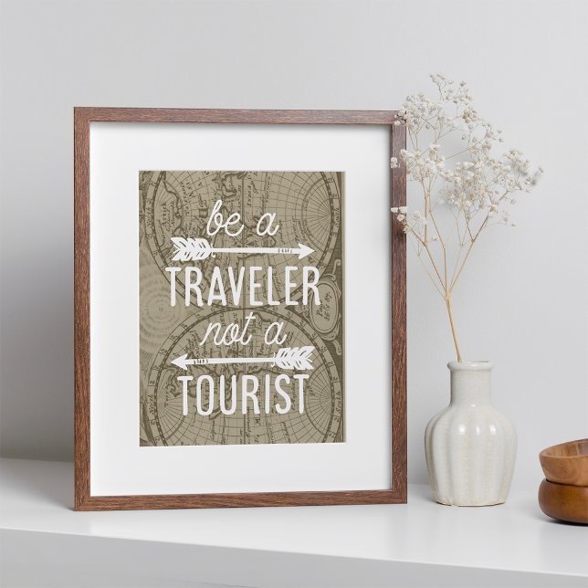 Affiches Être un voyageur pas une typographie touristique I (Créateur téléchargé)