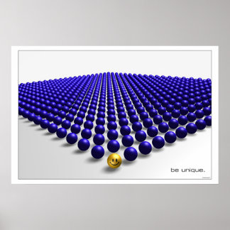 Affiches Être unique (bleu)