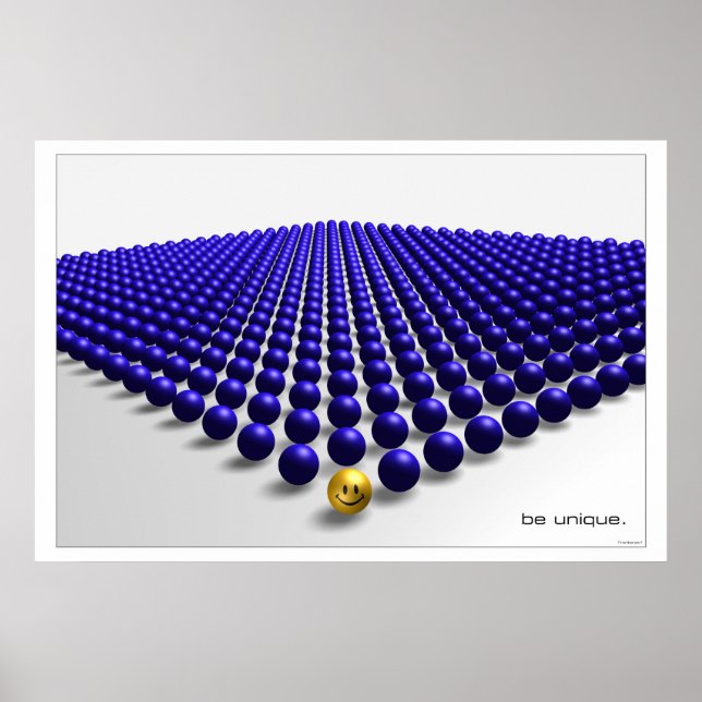 Affiches Être unique (bleu) (Devant)