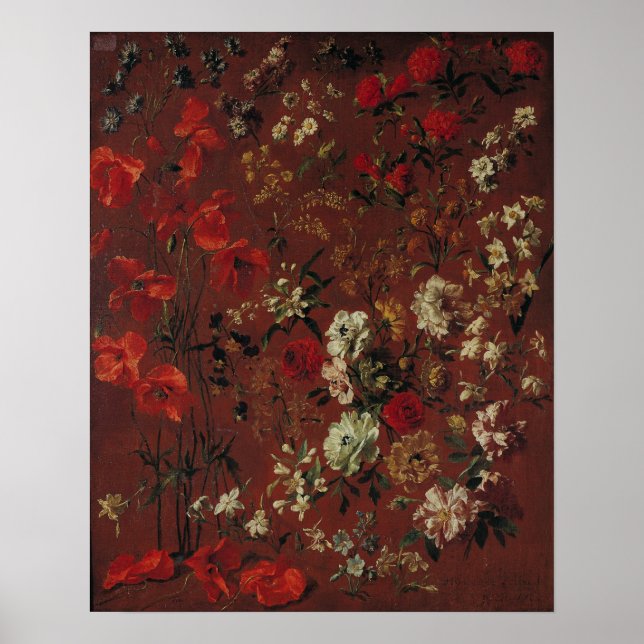 Affiches Étude des fleurs, 1720 (Devant)