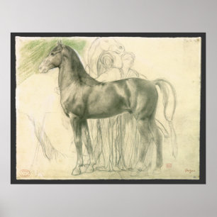 Affiches Étude d'un cheval par Edgar Degas, Art Vintage
