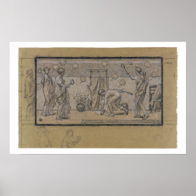 Affiches Étude pour Battledore et Shuttlecock, c.1871 (chal (Devant)