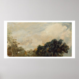 Affiches Étude sur le nuage avec les arbres, 1821 (huile su