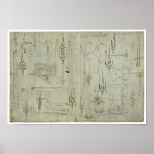 Affiches Études des armes, Leonardo da Vinci
