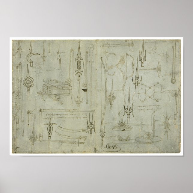 Affiches Études sur les armes, Léonard de Vinci (Devant)