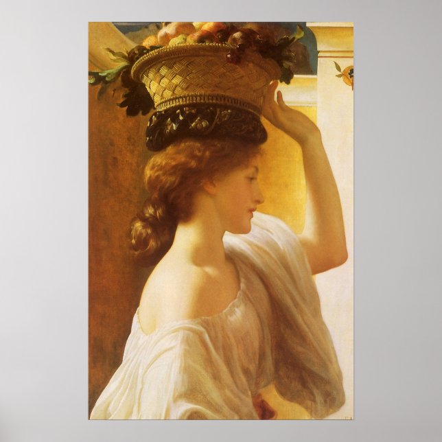 Affiches Eucharis - Fille avec un panier de fruits de Leigh (Devant)