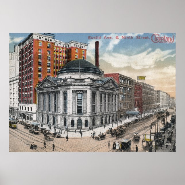 Affiches Euclid Ave, Cleveland, 1916 Vintage (Devant)