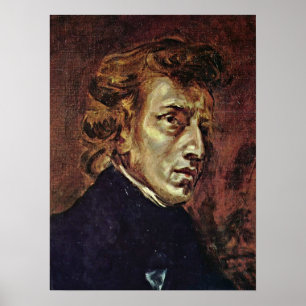 Affiches Eugene Delacroix - Portrait de Frédéric Chopin