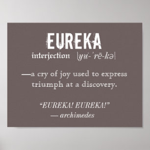 Affiches Eureka Définition Archimède Principe Science