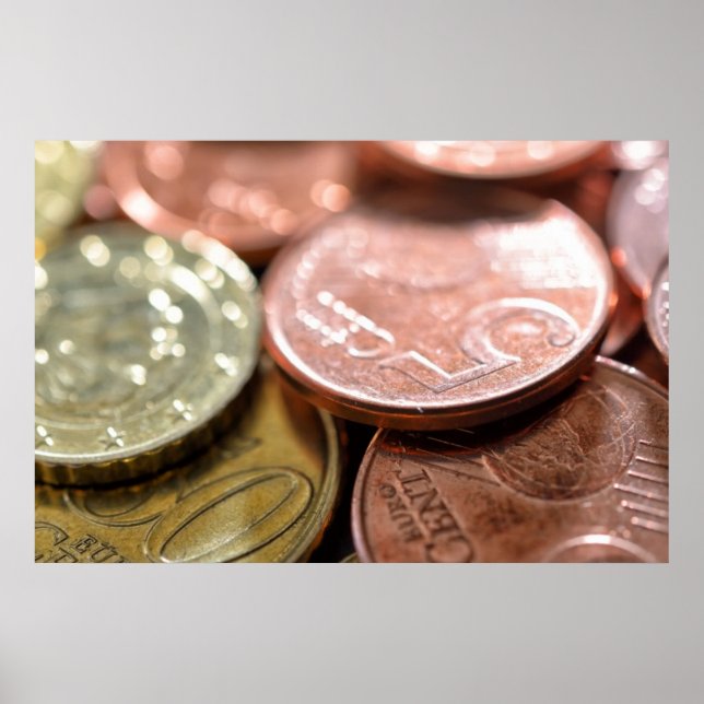 Affiches Euro pièces sous le soleil (Devant)