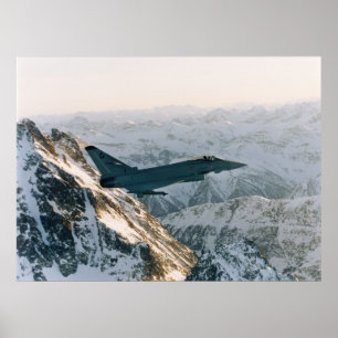 Affiches Eurofighter parmi des montagnes