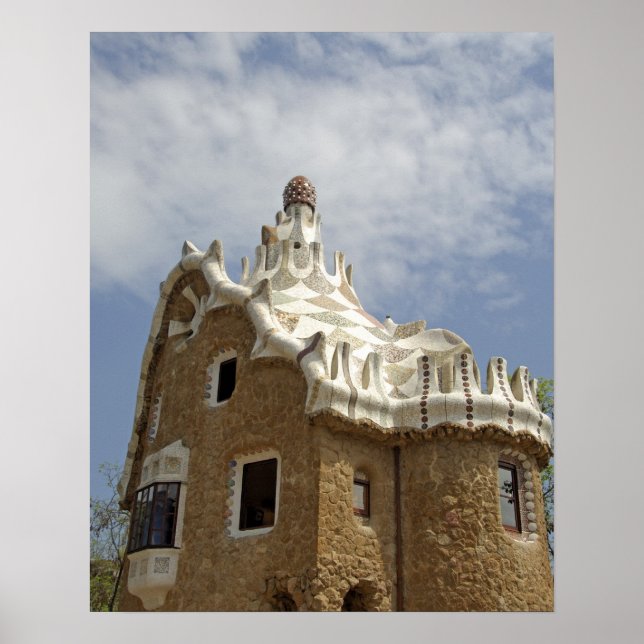 Affiches Europe, Espagne, Catalogne, Barcelone. Parc Guell, (Devant)
