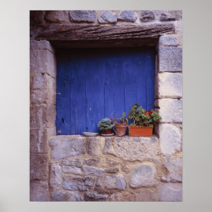 Affiches Europe, France, Cereste. Une porte bleue ajoute de