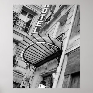 Affiches Europe, France, Paris. Détail de l'hôtel Left Ba