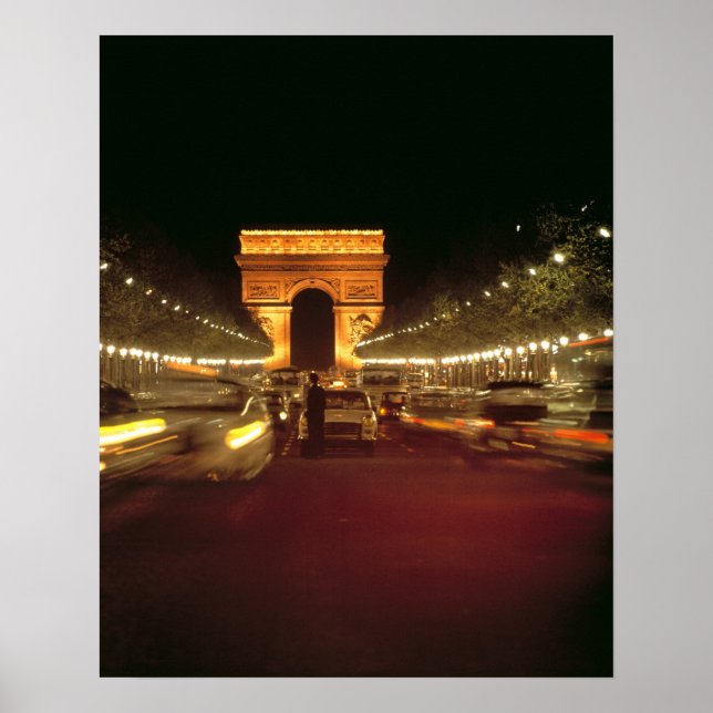 Affiches Europe, France, Paris. La circulation du soir se p (Devant)