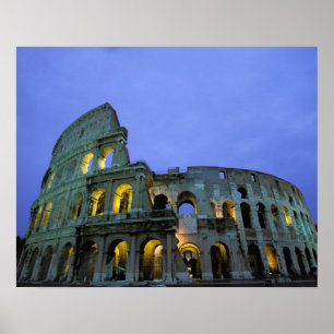 Affiches Europe, Italie, Rome. Vue nocturne sur la