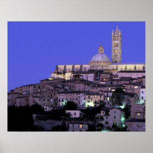 Affiches Europe, Italie, Toscane, Sienne. 13e C. Duomo et