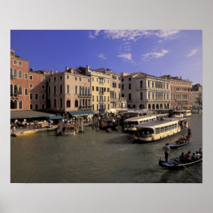 Affiches Europe, Italie, Venise, Circulation de bateaux par