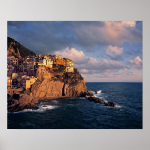 Affiches Europe, Italy, Manarola. The cliff-nestled