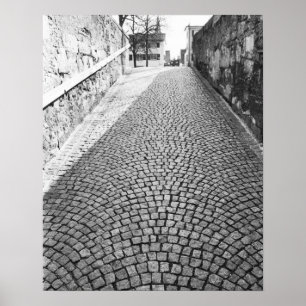 Affiches Europe, Switzerland, Zurich. Cobbled street,