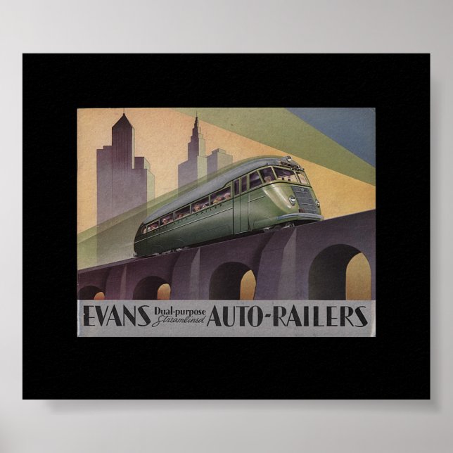 Affiches Evans Auto Railers 1930 (Devant)
