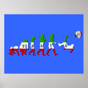 Affiches Evolution du football italien Italia Calcio cadeau