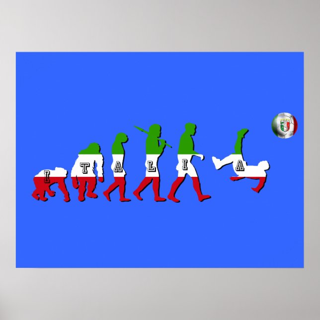 Affiches Evolution du football italien Italia Calcio cadeau (Devant)