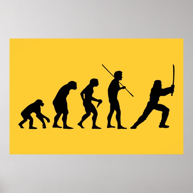 Affiches Evolution du Ninja - de l'Homme à Ninja (Devant)