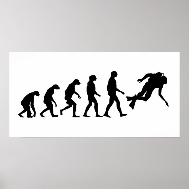 Affiches Evolution of Scuba Diving (Devant)