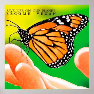 Affiches Évolution vers la non-violence. Deviens Vegan.