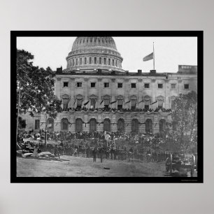 Affiches Examen grand d'armée par le capitol 1865 des USA