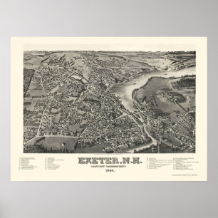 Affiches Exeter, NH Panoramic Map - 1884