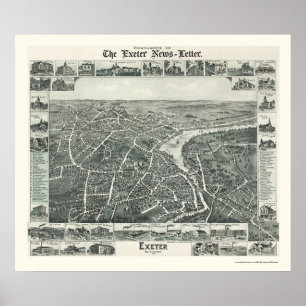 Affiches Exeter, NH Panoramic Map - 1896