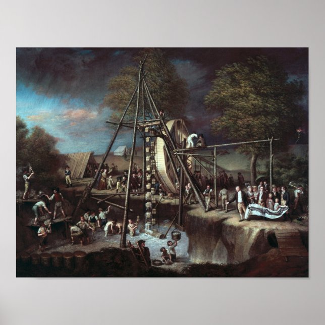 Affiches Exhumation du Mastodon, 1806 (Devant)