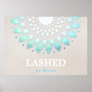 Affiches Exotic Turquoise Blue Floral Mandala