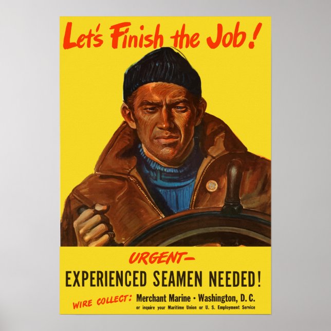 Affiches Experienced Seamen Needed! -- Merchant Marine (Devant)