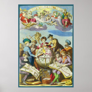 Affiches Explorateurs vintage avec carte du globe antique,