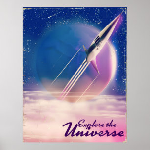 Affiches Explorer l'affiche de l'espace Vintage Universe
