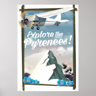 Affiches Explorez les montagnes européennes des Pyrénées.