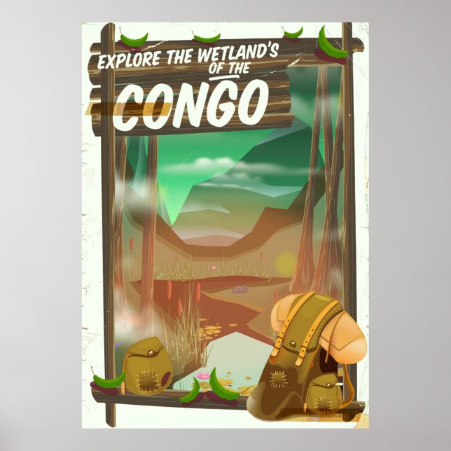 Affiches Explorez les zones humides du Congo (Devant)