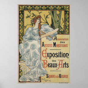 Affiches Expo vintage de beaux-arts de nouveau d'art