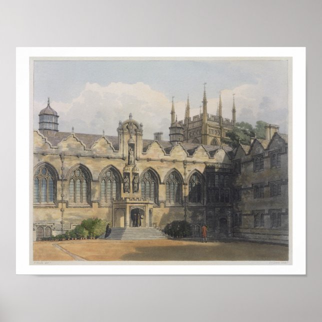 Affiches Extérieur de Oriel College, illustration du ' (Devant)