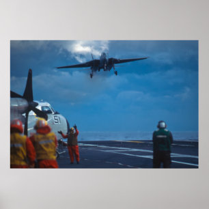 Affiches F-14 Tomcat débarquant sur le porte-avions