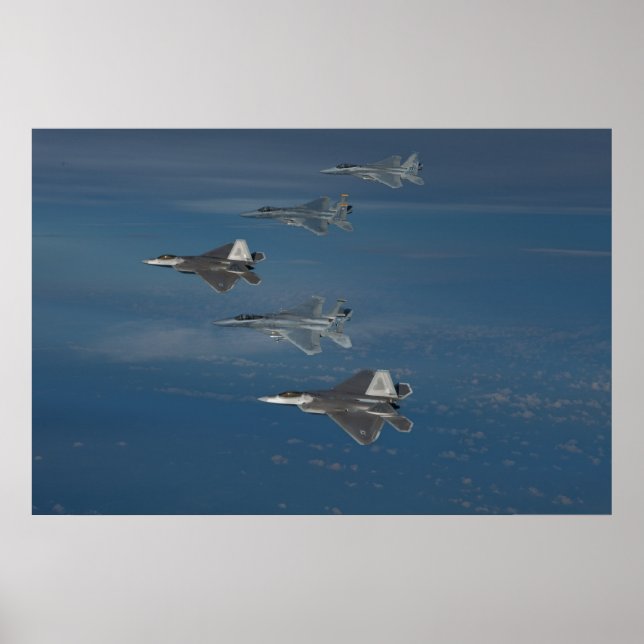 Affiches F-22 Rapteurs et F-15 Aigles (Devant)