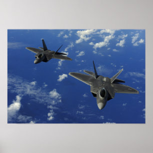 Affiches F-22 Raptors de l'US Air Force en vol près de Guam